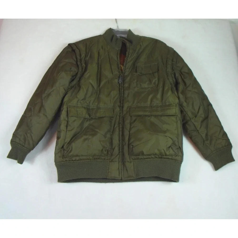 TEN WEST Boy's 14/16 Reversible Camo Quilted‎ Puffer Jacket  Removable Sleeves